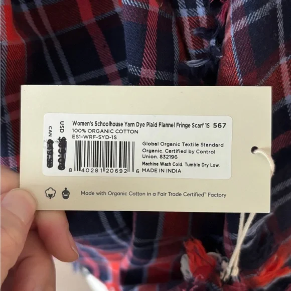 NWT PACT organic plaid blanket scarf - Picture 3 of 4